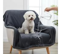 fireowl Dog Blanket Waterproof Washable - Ultra Soft Quick Dry Pet Throw for Sofa, Bed & Car - Medium 100x145cm Warm Fleece Pet Blankets for Cats Dogs, Grey