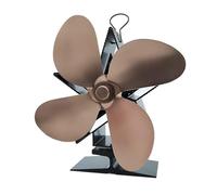 Fireplace 4 Blades Heat Powered Stove Fan Log Wood Burner Fan Quiet Home Fireplace Fan Efficient Heat Distribution (Vintage Copper)