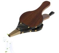 Fireplace Air Bellows - Solid Wood Frame Leather Chamber Manual Tool, Durable Fire Boosting Accessory Indoor Heating Use | Strong Airflow Fireplace Bellows Tool for BBQ Grill Chimney