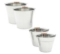 Fireplace Ash Bucket 2pcs Iron Silver Large Capacity