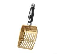 Fireplace Ash Shovel for Wood Stoves and Fire Pits, Hollow Out Metal Ash Sifter Tool for Efficient Ash Removal and Cleanup, 25.5 x 10.8 cm(Gold)