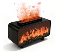 Fireplace Diffuser, 7 Colors 3D Flame DIffuser 200ml Essensial Oil Diffusers Cool Mist Humidifier with Waterless Auto Off for Home Living Room Bedroom Office (Black)