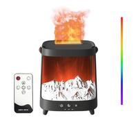 Fireplace Diffuser,7 Colours Flame Aromatherapy Diffuser with Remote Control,200ml Aurora Essential Oil Diffuser with Auto Shut-Off and Timer for Home Office Bedroom Spa (Black)