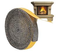 Fireplace Door Seal, Self-Adhesive Fibreglass Seals, High Temperature Sealing Tape, Door Seal Adhesive for Wood Fireplaces, Coal Stoves Heating Systems, Fireplace Seal Seal Kit