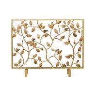 Fireplace Doors Indoor Fireplace Screen Living Room Retro Decorative Screen Metal Hollow Carved Single Panel Fire Partition Screen Fireplace Tools (B)