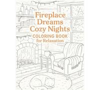 Fireplace Dreams Cozy Nights Coloring Book for Relaxation: Warm winter scenes to color and unwind