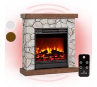 Lienz Electric Fireplace 1800W Stone Decor Polystone Remote Control
