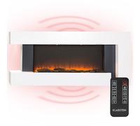 Fireplace Electric Space Heater Indoor Thermostat Freestanding Timer White 2000W