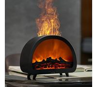 Fireplace Essential Oil Diffuser, Aromatherapy Diffuser, 200ml Ultrasonic Cool Mist Humidifier, Fire Diffuser with Remote, 3 Gears Timer Shutdown for Home, Bedroom, Office,Yoga (Black)