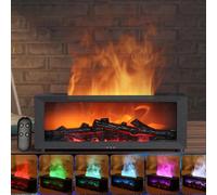 Fireplace Essential Oil Diffuser, Flame Air Diffuser Humidifier,7 Colors Aromatherapy Aroma Diffuser, Ultrasonic Aroma Humidifier with Remote, Timer for Bedroom Home Office Yoga
