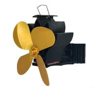 Fireplace Fan Aluminum Alloy, Quiet Operation At Noise Levels Below 25db Prevents Overheating With Temperature Sensor(Gold)