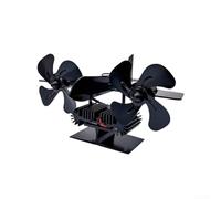 Fireplace Fan, Double Head 255x210x168 mm Thermal Power Stove Fan Heat Circulation Fan Aluminum Construction Large Air Volume for Efficient Home Heating