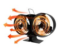 Fireplace Fan Heat Powered - Eco Stove Fan, Fire Fan | Quiet Operation of the Heater Fan, Double Head Fan That Allows Warm Air to Circulate, Wood Stove Accessories Luckxing