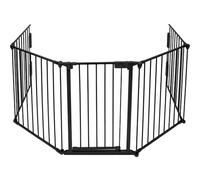 Fireplace Fence Beautiful Fireproof Fireplace Screen Five Layer Iron Metal Foldable Black Fence