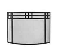 Fireplace Fence Black Arc Shaped Fireplace Screen Metal Fireproof Net for Wood Burning Heating Decorative Partition