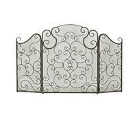 Fireplace Fence Black Metal Fireplace Screen Made of Iron Fireproof Net Ash Proof Folding Decorative Door