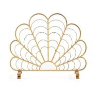 Fireplace Fence Fireplace Heating Decorative Screen Golden Retro Vintage Style Fireproof Partition Guardrail Metal Frame