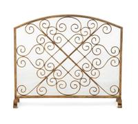 Fireplace Fence Iron Metal Golden Fireplace Screen Circle Symmetrical Home Decorative Partition Fireproof Fence