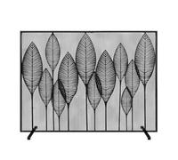 Fireplace Fence Metal Hollowed Out Tree & Leaf Fireplace Screen Heating Partition Fire Proof Net Cover Guardrail