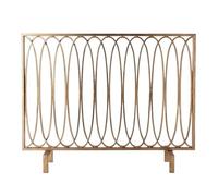 Fireplace Fence Modern Minimalist Golden Fireplace Screen Metal Fireproof Net Flame Partition Fence Decorative Item