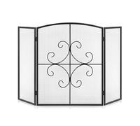 Fireplace Fence Simple Fireplace Screen Hollowed Out Metal Decorative Fence Spark Proof Net Foldable