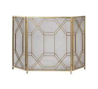 Fireplace Fence Three - Fold Metal Screen Fireplace Home Real Fire Heating Partition Door Fireproof Net Guardrail