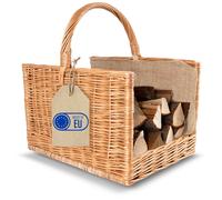 Fireplace Firewood Wicker Log Basket Storage | Wicker Basket with Handle Liner