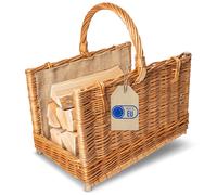 Fireplace Firewood Wicker Log Basket Storage | Wicker Basket with Handle Liner