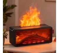 Fireplace Flame Humidifier with 3 Timer and 7 Colours, Flame Diffuser for Home Bedroom Office Spa, 200ml Essential Oil Diffuser, Waterless Auto Shut-Off LED Night Light