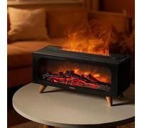 Fireplace Flame Humidifier with Cool Mist Aroma Diffuser Capability and 7-Color LED Lighting with Remote Control (5V USB cable YX2900)