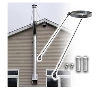 Fireplace Flue Support Bracket Wall Mount, Windproof Chimney/Furnace Tube Fixing Holder Universal, 25 22 20 18 15 10 8mm Drainage Tube Round Supports(Hoop Dia 4 15/16"(125mm))