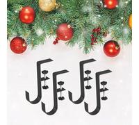 Fireplace For Mantle Stocking and Garland Hanger Set, Adjustable for Various Thicknesses, Securely Holds Stockings, Garland, Wreaths, and Lights for Holiday Use (Black 4 packed only)