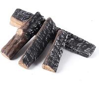 Fireplace Gas Logs, 4pcs Ceramic Wood Fire Logs, Decorative Ceramic Wood Log Set for Indoor Outdoor Gas Insets, Vented, Ventless, Electric, Ethanol, Gel Fireplaces