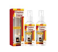 Fireplace Glass Cleaner 100ml, Wood Stove Glass Cleaner, Fireplace Soot Remover Spray, Fast-Acting Heavy Duty Fireplaces Cleaners for Wood, Pellet & Coal Stoves (Red 2pcs)