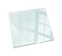 Fireplace Glass Hearth Plate Square 50x50cm (19.7x19.7inch) Log Burner Tempered Glass Polished Edge Floor Protection Against High Temperature Sparks Scratches Durable