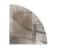 Fireplace Glass Hearth Plate with Print | Tempered Floor Protector | Heat Resistant Stove Base | Decorative Spark Guard for Log Burner - ¼ 100x100cm (39.4×39.4 inch) - Pattern of perforated metal