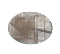 Fireplace Glass Hearth Plate with Print | Tempered Floor Protector | Heat Resistant Stove Base | Decorative Spark Guard for Log Burner - fi90cm (35.4 inch) - Pattern of perforated metal