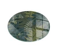 Fireplace Glass Hearth Plate with Print | Tempered Floor Protector | Heat Resistant Stove Base | Decorative Spark Guard for Log Burner - fi100cm (39.4 inch) - Plant motifs with butterflies