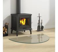 Fireplace Glass Plate 80x50 cm Transparent Tempered Glass Floor Protector 250kg
