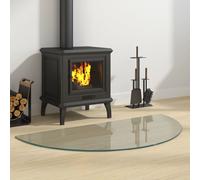 Fireplace Glass Plate Half Round 1000x500 mm Berkfield Home Multi One Size