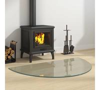 Fireplace Glass Plate Half Round 1000x600 mm Berkfield Home Multi One Size