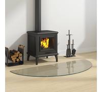 Fireplace Glass Plate Half Round 1200x500 mm Berkfield Home Multi One Size