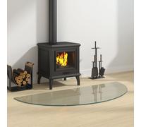 Fireplace Glass Plate Half Round 1200x500 mm Berkfield Home Multi One Size