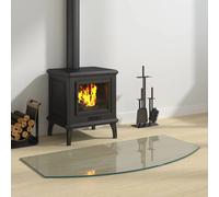 Fireplace Glass Plate Transparent 100x50cm Tempered Glass Bevel Edge Floor 200°C