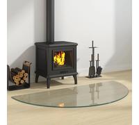 Fireplace Glass Plate Transparent 120x60cm Tempered Safety Floor Protector Edge