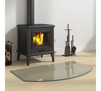 Fireplace Glass Plate Transparent 80 X 50 Cm Glass