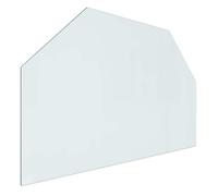 Fireplace glass plate transparent tempered 120x60cm beveled edge floor protector