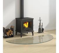 Fireplace Glass Plate Transparent Tempered 120x50cm Bevel Edge Heatproof 250kg
