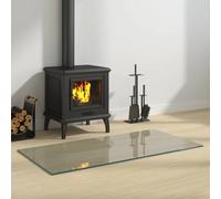 Fireplace Glass Plate Transparent Tempered Glass 100x50cm Heat-Resistant Indoor.