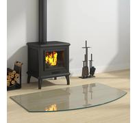 Fireplace Glass Plate Transparent Tempered Glass 100x60cm Heatproof PolishedEdge